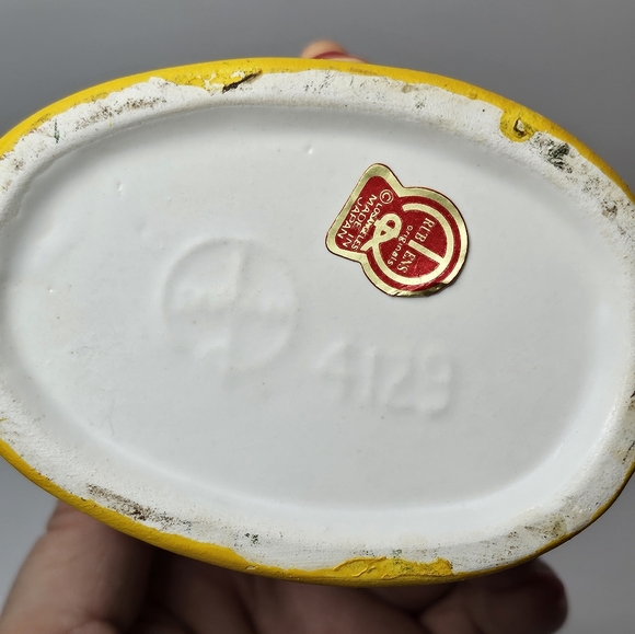 Vtg Rubens Lady Head Vase 4129 Blonde Pig Tails Pearl Jewelry Sam From Bewitched - Picture 4 of 7